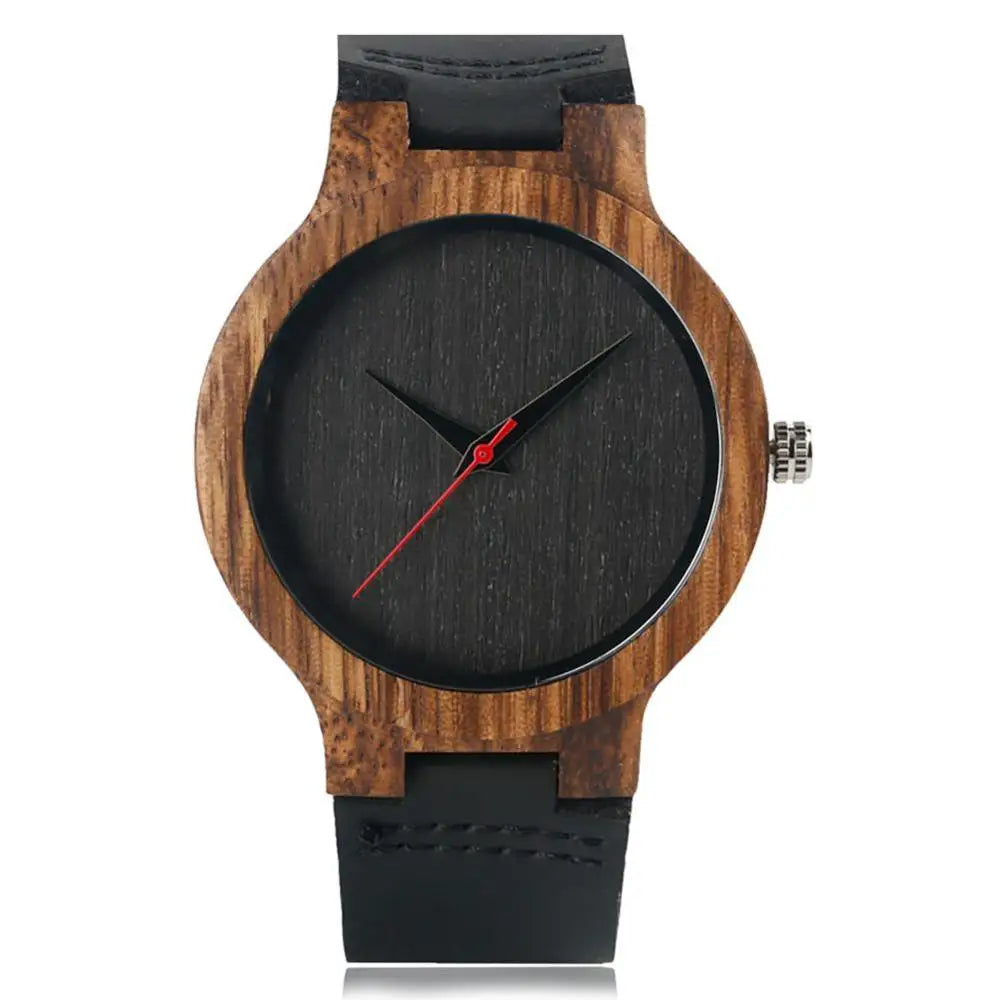 Vintage Wooden Black/Coffee/Green Dial Natural Bamboo Wood Watch for Men Leather Wooden Clock Male Hour Top Gift Reloj De Madera