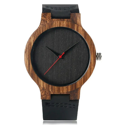 Vintage Wooden Black/Coffee/Green Dial Natural Bamboo Wood Watch for Men Leather Wooden Clock Male Hour Top Gift Reloj De Madera