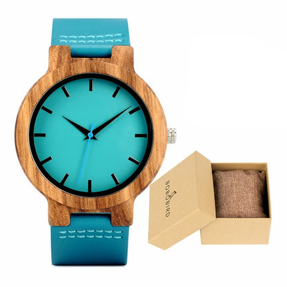 Wooden Watches for Men & Women Leather Strap Quartz Watches Support OEM Customized Dropshipping